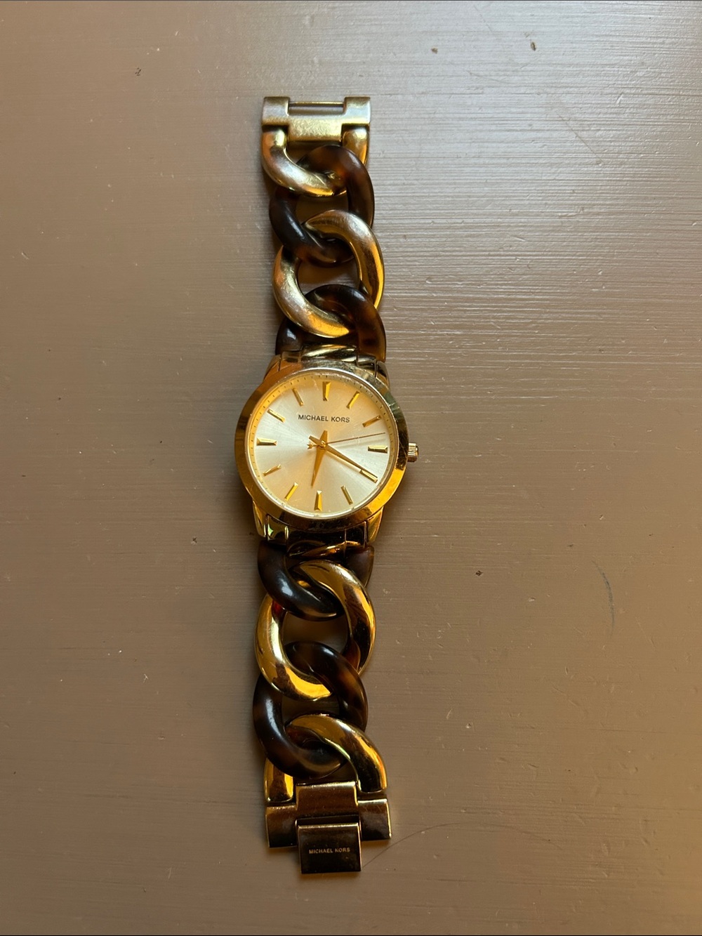 Michael Kors Gold Tortoise Women’s Chain-Link Watch